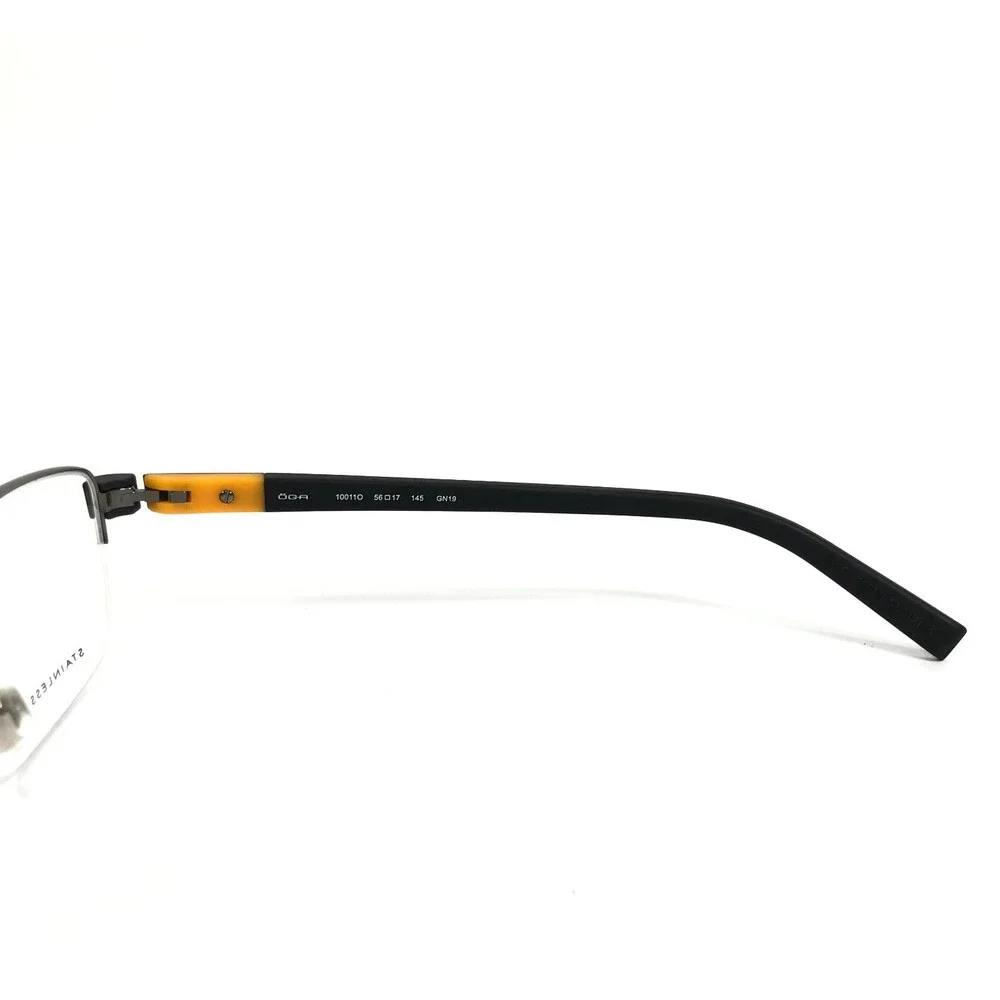 OGA by Morel Eyeglasses Frames 10011O GN19 Gunmetal Square Half Rim 56-17-145